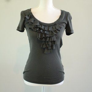 JCrew Perfect Fit tee with ruffles on the front